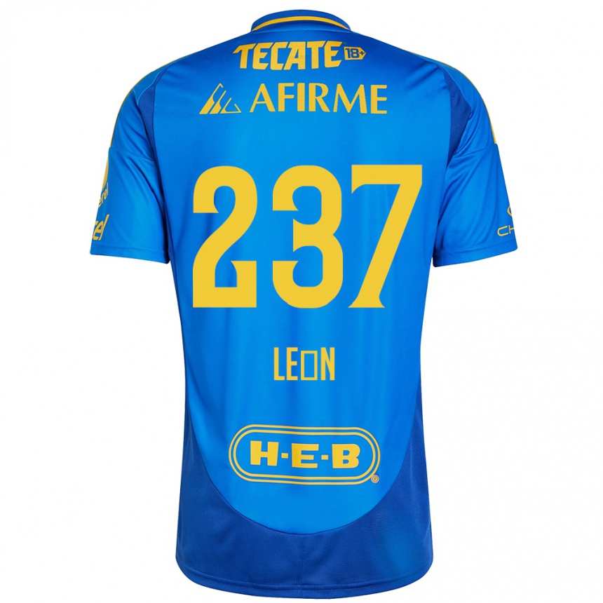 Enfant Football Maillot Gabriel León #237 Bleu Jaune Tenues Extérieur 2024/25 Canada