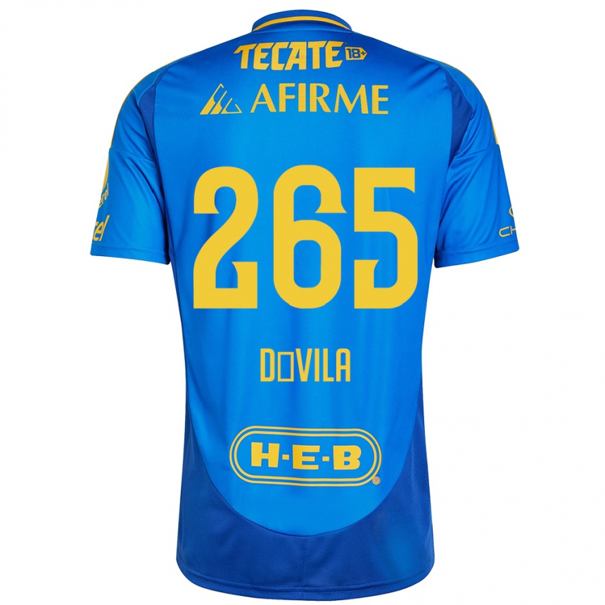 Kids Football Emiliano Dávila #265 Blue Yellow Away Jersey 2024/25 T-Shirt Canada