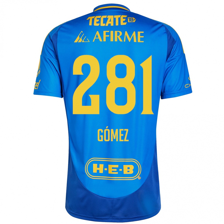 Kids Football Luis Gómez #281 Blue Yellow Away Jersey 2024/25 T-Shirt Canada