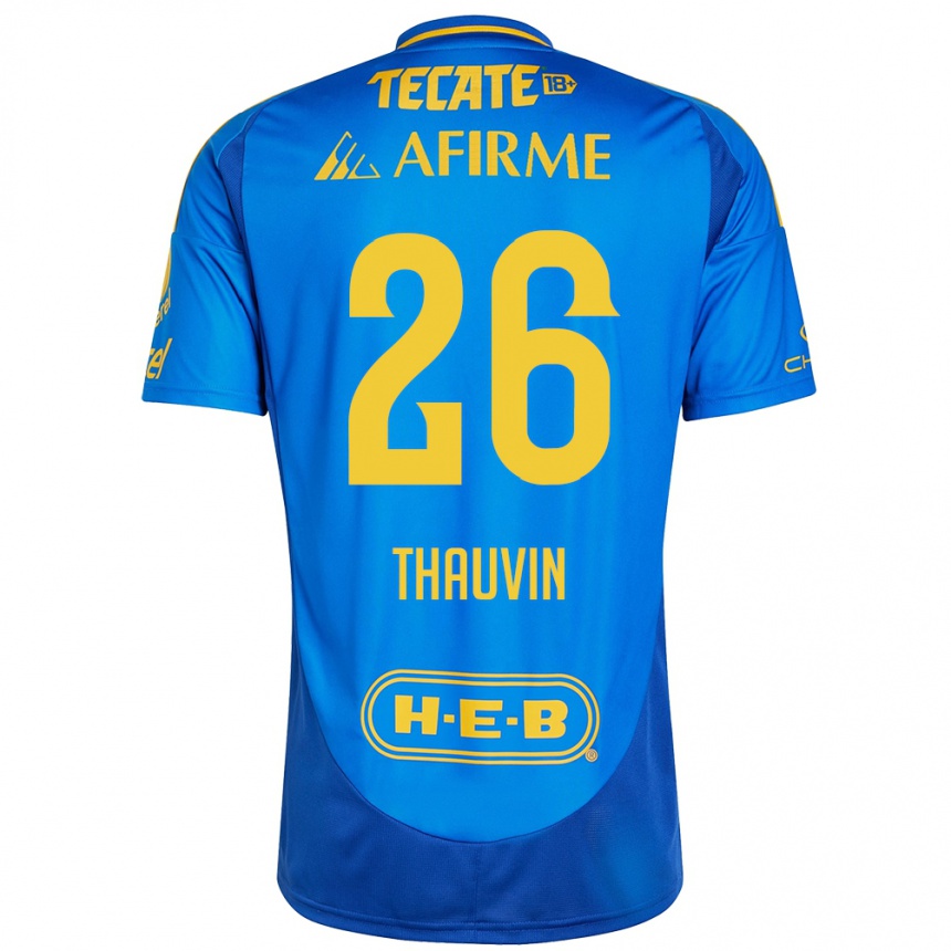 Kids Football Florian Thauvin #26 Blue Yellow Away Jersey 2024/25 T-Shirt Canada