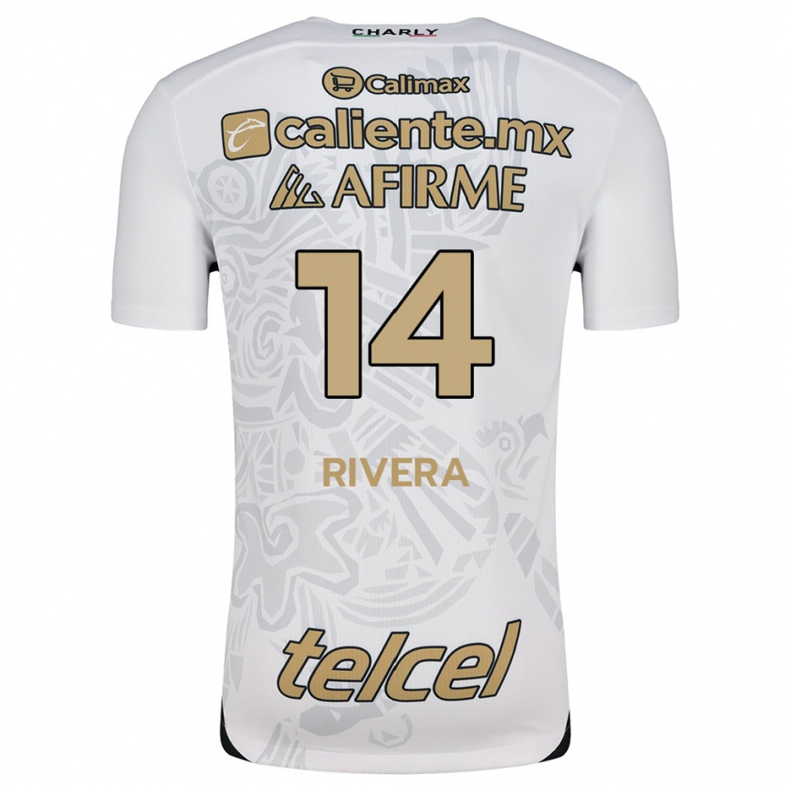 Enfant Football Maillot Christian Rivera #14 Blanc Noir Tenues Extérieur 2024/25 Canada