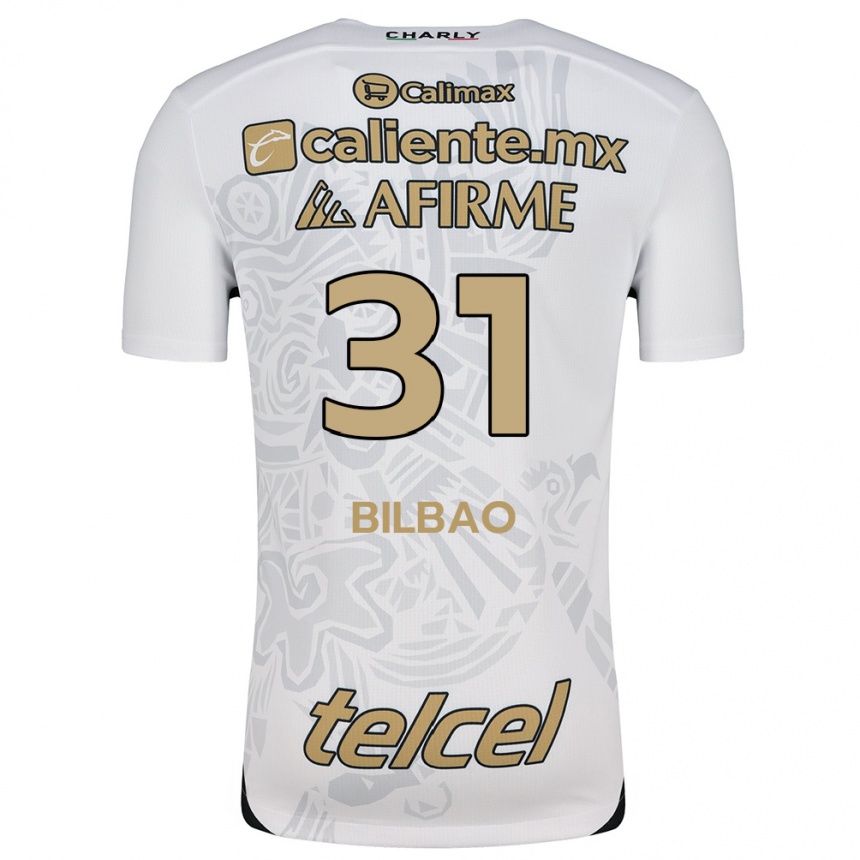 Kids Football Unai Bilbao #31 White Black Away Jersey 2024/25 T-Shirt Canada