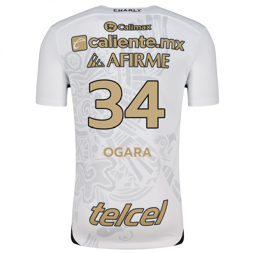 Kids Football Gerson Ogara #34 White Black Away Jersey 2024/25 T-Shirt Canada