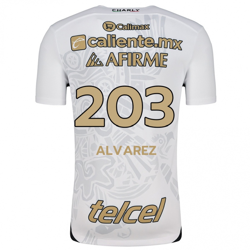 Enfant Football Maillot Jaime Álvarez #203 Blanc Noir Tenues Extérieur 2024/25 Canada