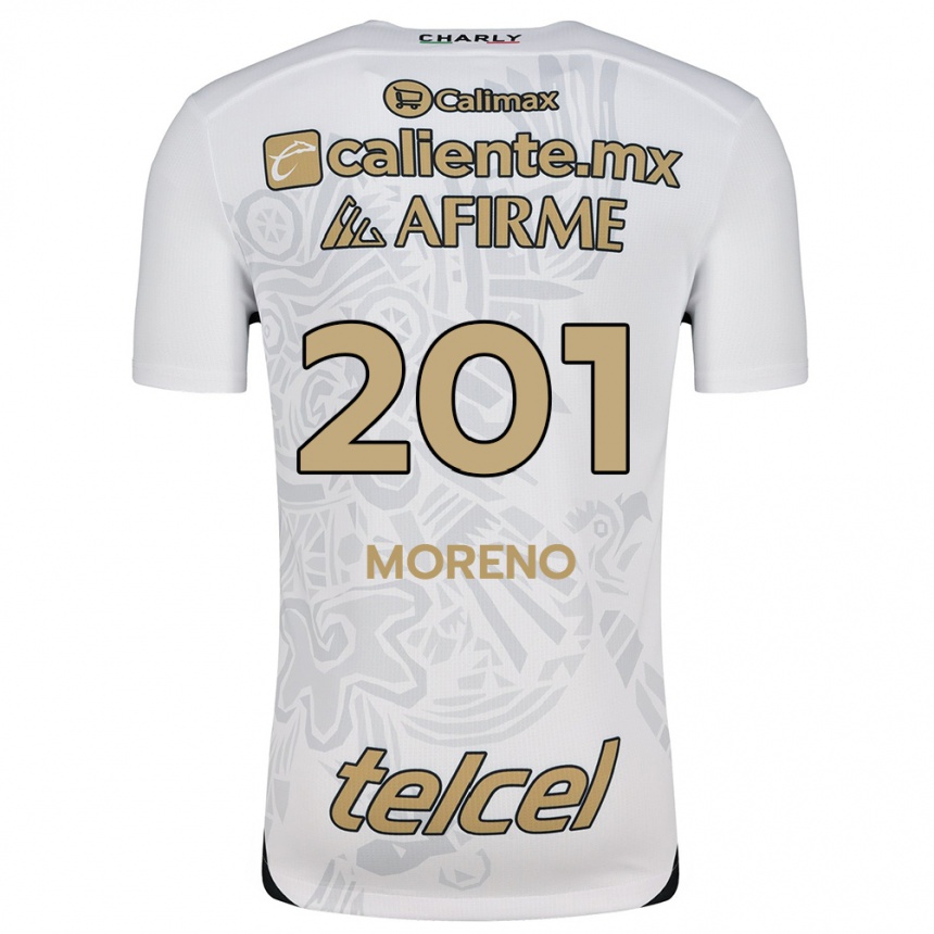 Kids Football Jesús Moreno #201 White Black Away Jersey 2024/25 T-Shirt Canada