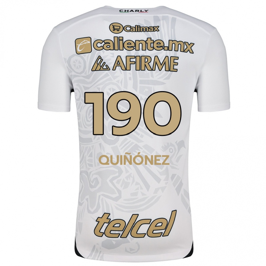 Kids Football Martín Quiñónez #190 White Black Away Jersey 2024/25 T-Shirt Canada