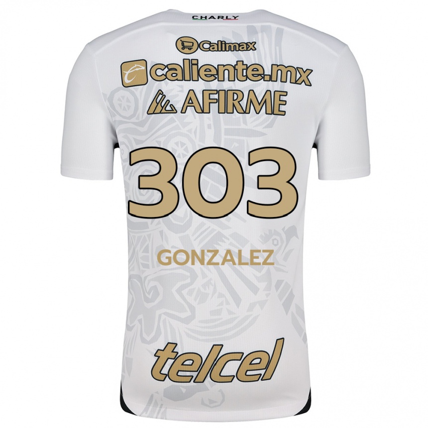 Kids Football Osmar González #303 White Black Away Jersey 2024/25 T-Shirt Canada