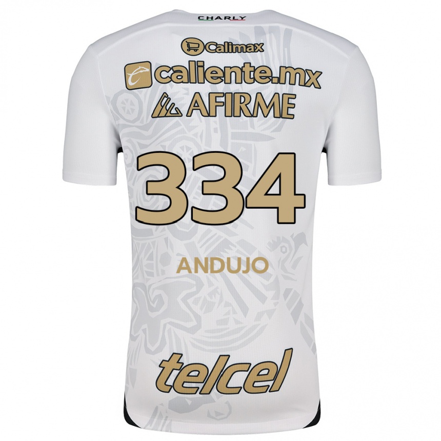 Kids Football Favio Andujo #334 White Black Away Jersey 2024/25 T-Shirt Canada