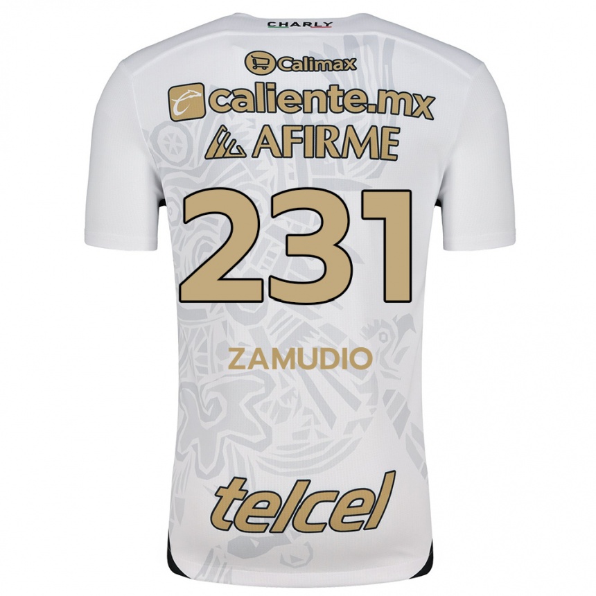 Enfant Football Maillot Irwin Zamudio #231 Blanc Noir Tenues Extérieur 2024/25 Canada