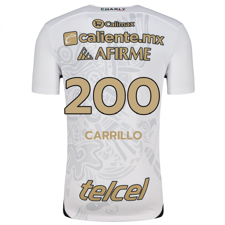 Enfant Football Maillot Manuel Carrillo #200 Blanc Noir Tenues Extérieur 2024/25 Canada