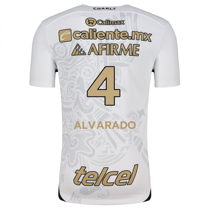 Enfant Football Maillot Mónica Alvarado #4 Blanc Noir Tenues Extérieur 2024/25 Canada