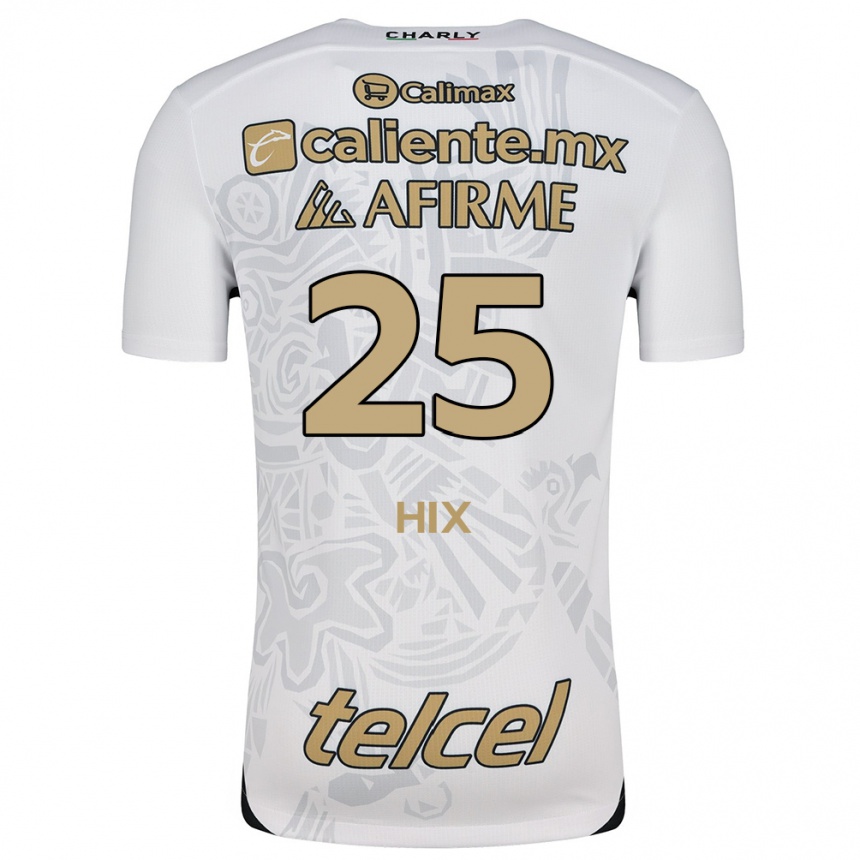 Kids Football Angelina Hix #25 White Black Away Jersey 2024/25 T-Shirt Canada