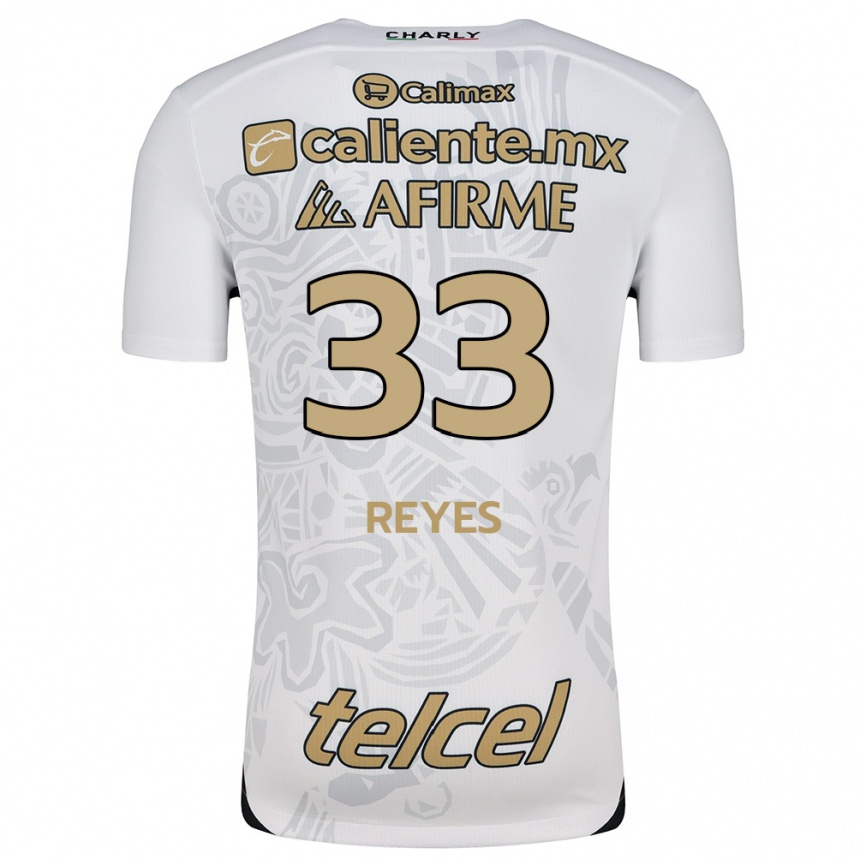 Kids Football Jazmín Reyes #33 White Black Away Jersey 2024/25 T-Shirt Canada