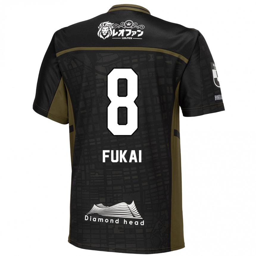 Kids Football Kazuki Fukai #8 Black Green Away Jersey 2024/25 T-Shirt Canada