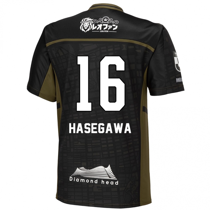 Kids Football Tatsuya Hasegawa #16 Black Green Away Jersey 2024/25 T-Shirt Canada