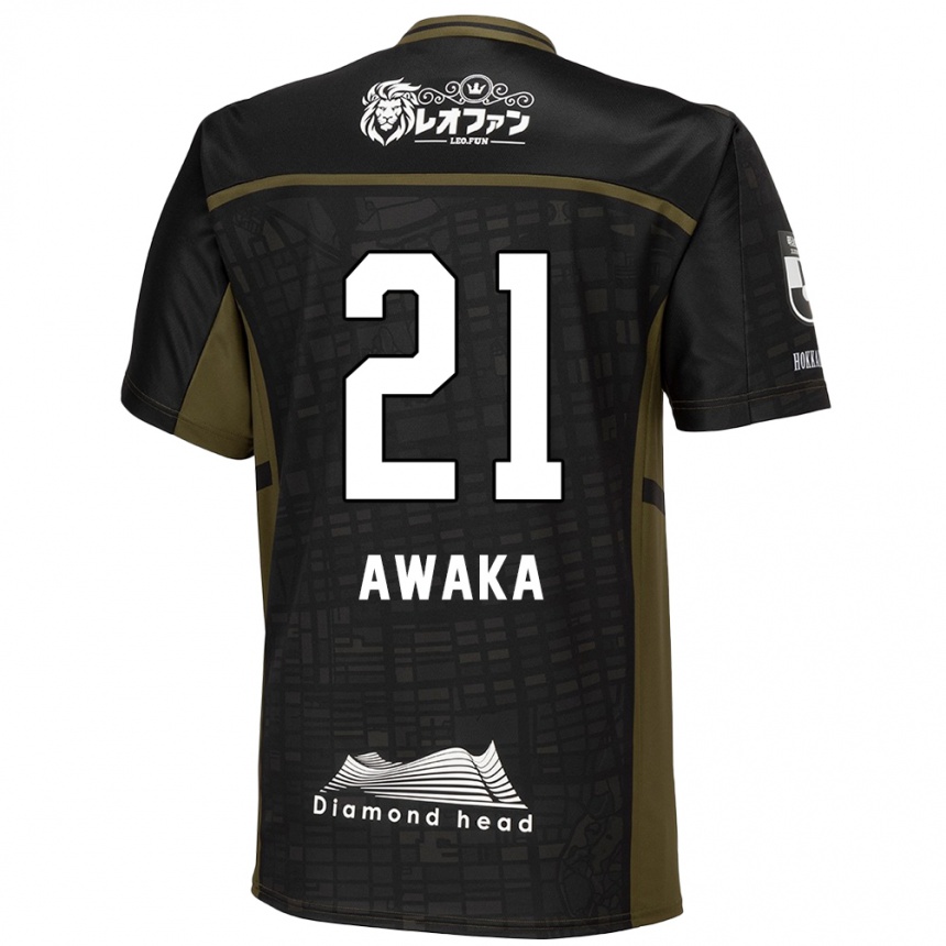 Kids Football Shunta Awaka #21 Black Green Away Jersey 2024/25 T-Shirt Canada