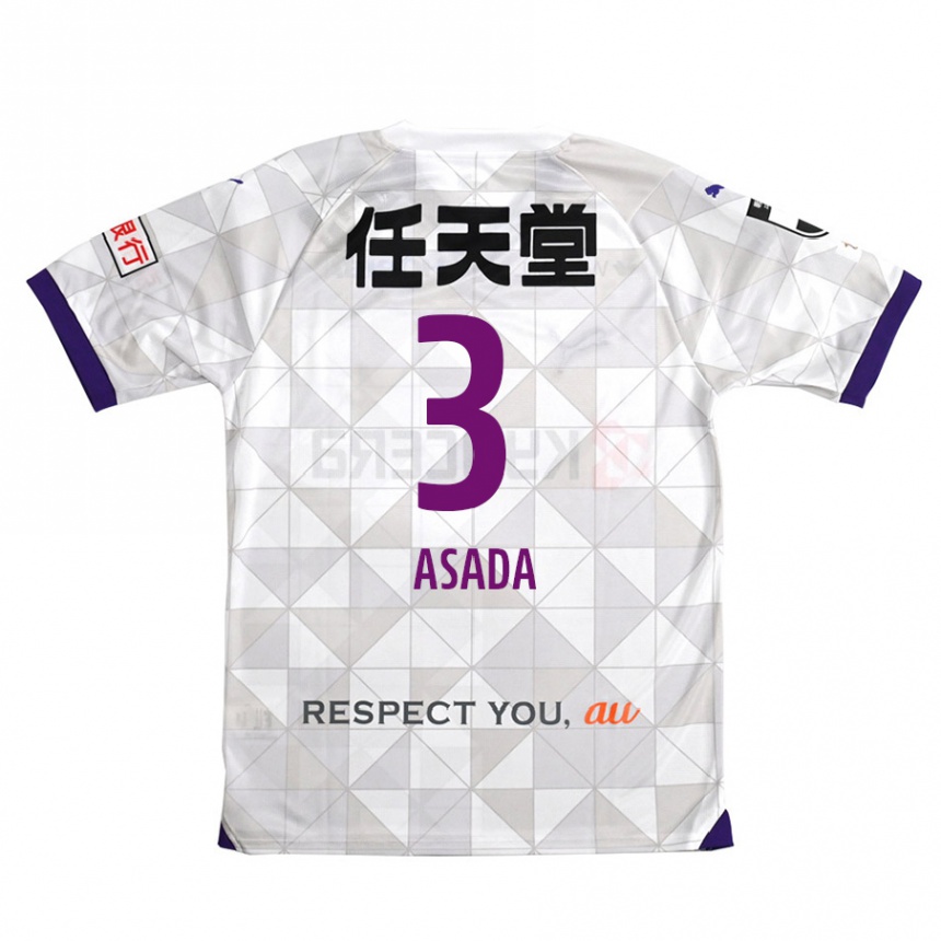 Kids Football Shogo Asada #3 White Purple Away Jersey 2024/25 T-Shirt Canada