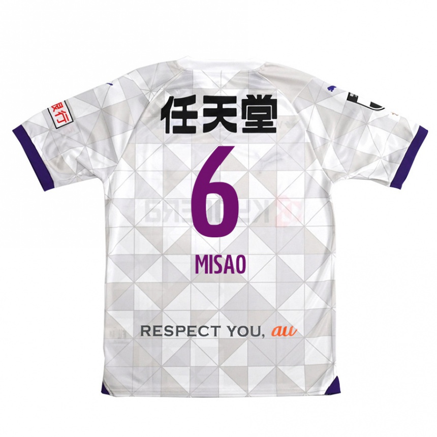 Enfant Football Maillot Yuto Misao #6 Blanc Violet Tenues Extérieur 2024/25 Canada