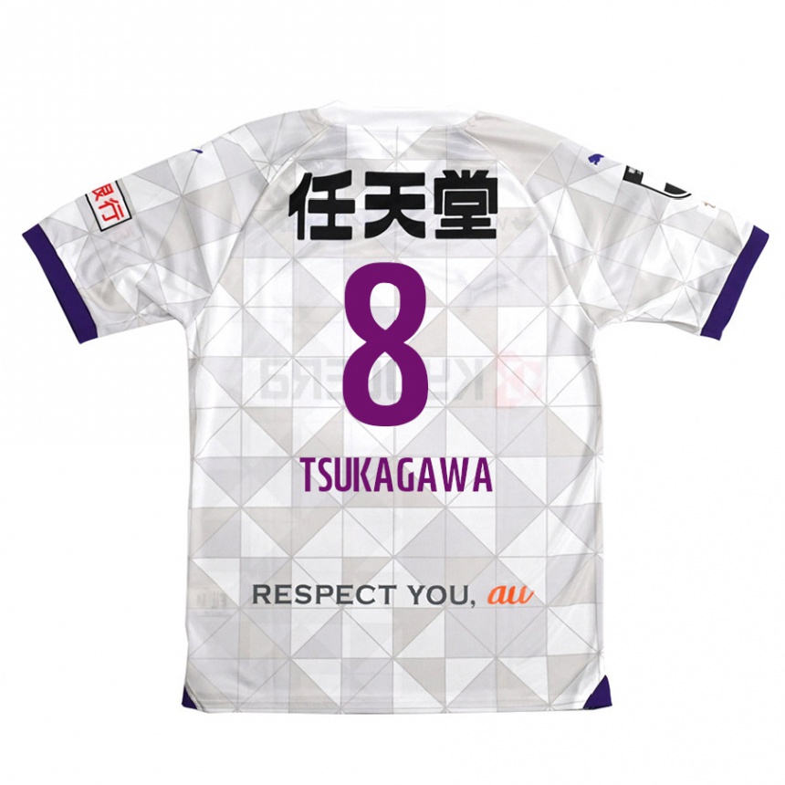 Enfant Football Maillot Koki Tsukagawa #8 Blanc Violet Tenues Extérieur 2024/25 Canada