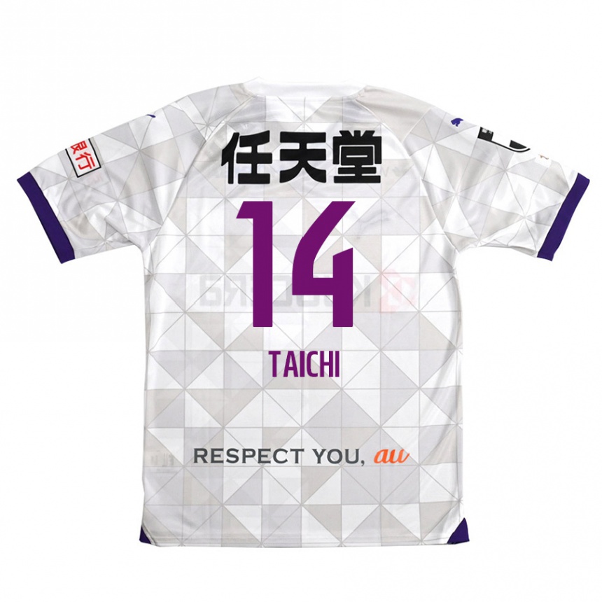 Enfant Football Maillot Taichi Hara #14 Blanc Violet Tenues Extérieur 2024/25 Canada