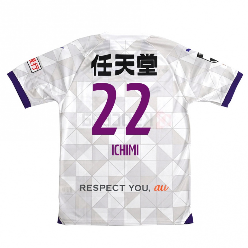 Enfant Football Maillot Kazunari Ichimi #22 Blanc Violet Tenues Extérieur 2024/25 Canada