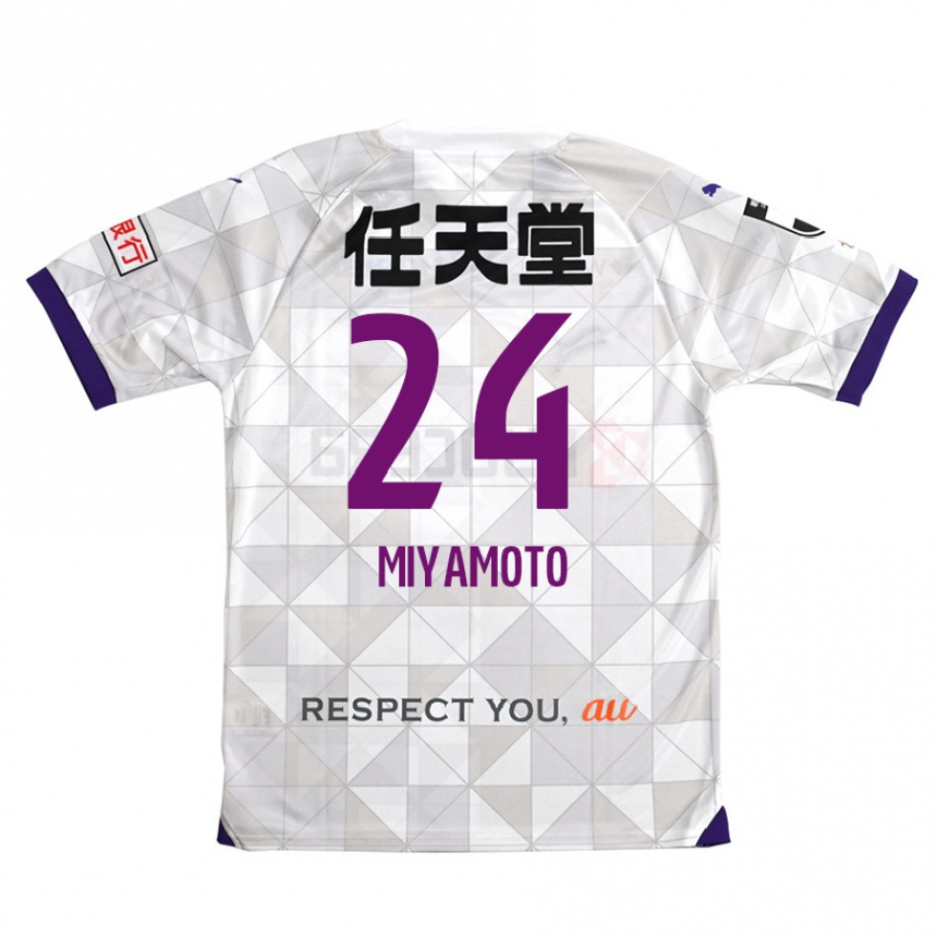 Enfant Football Maillot Yuta Miyamoto #24 Blanc Violet Tenues Extérieur 2024/25 Canada