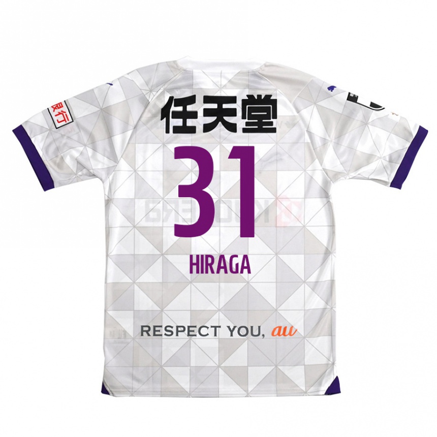 Enfant Football Maillot Sora Hiraga #31 Blanc Violet Tenues Extérieur 2024/25 Canada