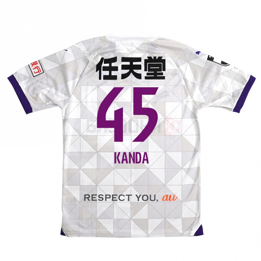 Enfant Football Maillot Kotaro Kanda #45 Blanc Violet Tenues Extérieur 2024/25 Canada