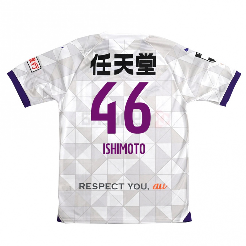 Enfant Football Maillot Taiga Ishimoto #46 Blanc Violet Tenues Extérieur 2024/25 Canada