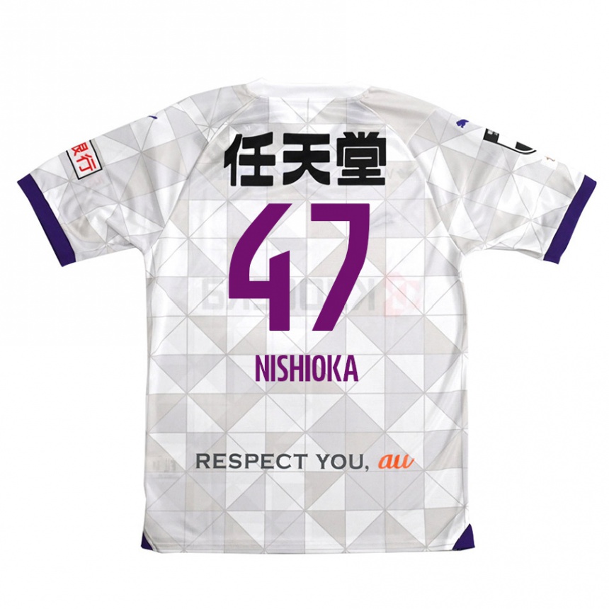 Kids Football Yuma Nishioka #47 White Purple Away Jersey 2024/25 T-Shirt Canada