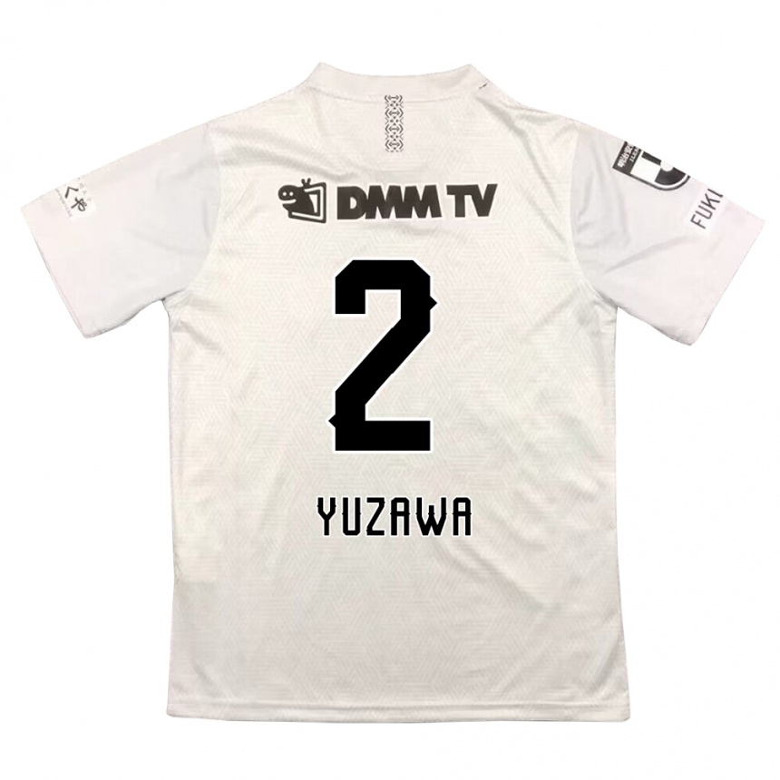 Kids Football Masato Yuzawa #2 Gray Black Away Jersey 2024/25 T-Shirt Canada