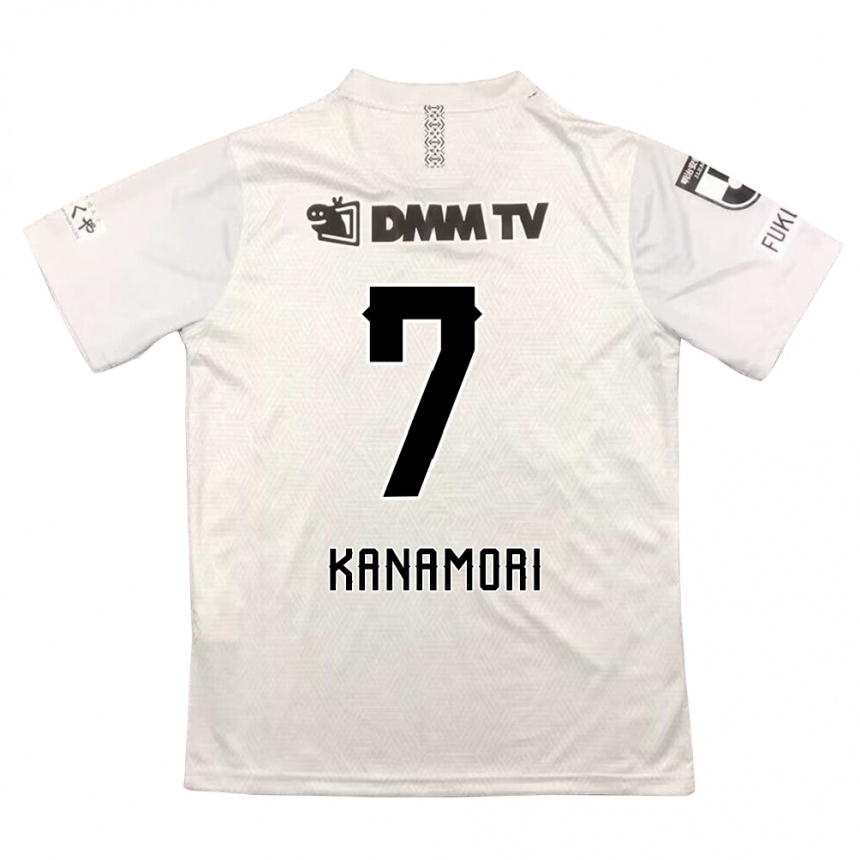 Kids Football Takeshi Kanamori #7 Gray Black Away Jersey 2024/25 T-Shirt Canada