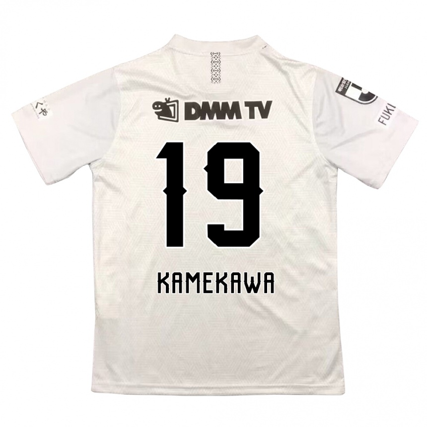 Kids Football Masashi Kamekawa #19 Gray Black Away Jersey 2024/25 T-Shirt Canada