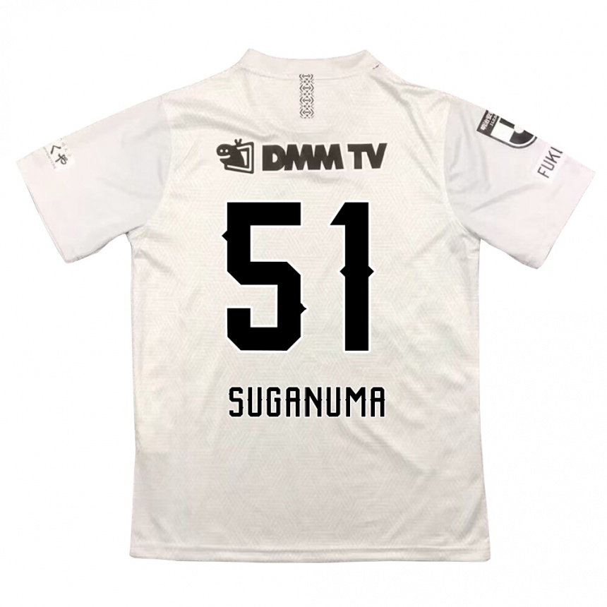 Kids Football Kazuaki Suganuma #51 Gray Black Away Jersey 2024/25 T-Shirt Canada