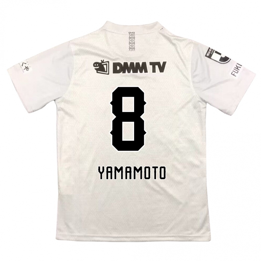 Kids Football Shunsuke Yamamoto #8 Gray Black Away Jersey 2024/25 T-Shirt Canada