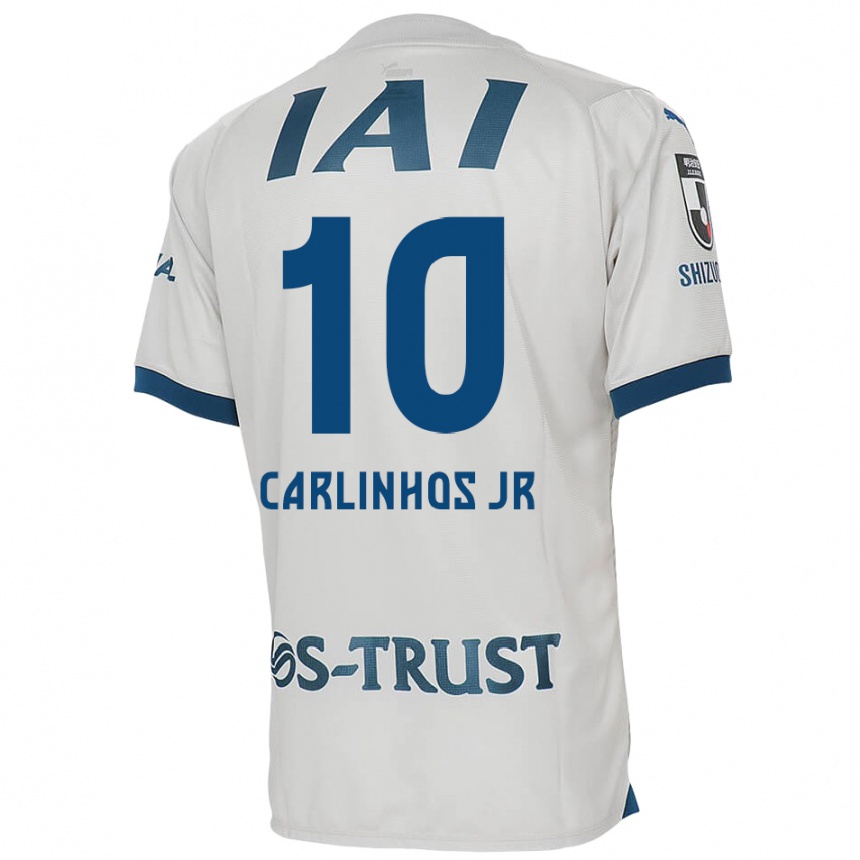 Kids Football Carlinhos Junior #10 White Blue Away Jersey 2024/25 T-Shirt Canada