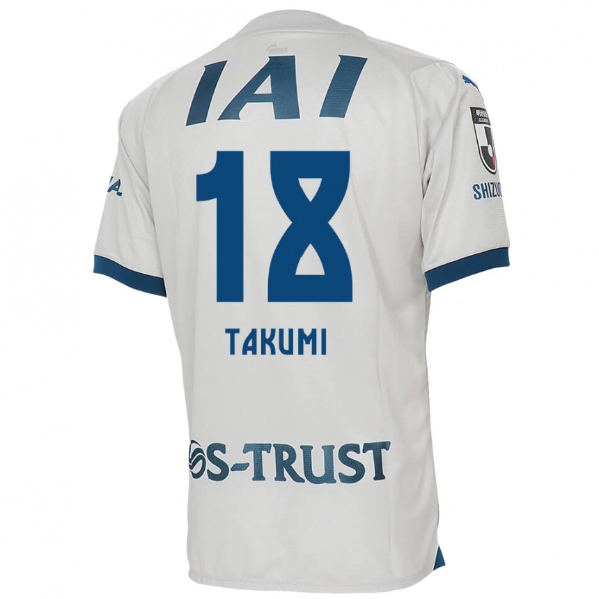 Enfant Football Maillot Takumi Kato #18 Blanc Bleu Tenues Extérieur 2024/25 Canada