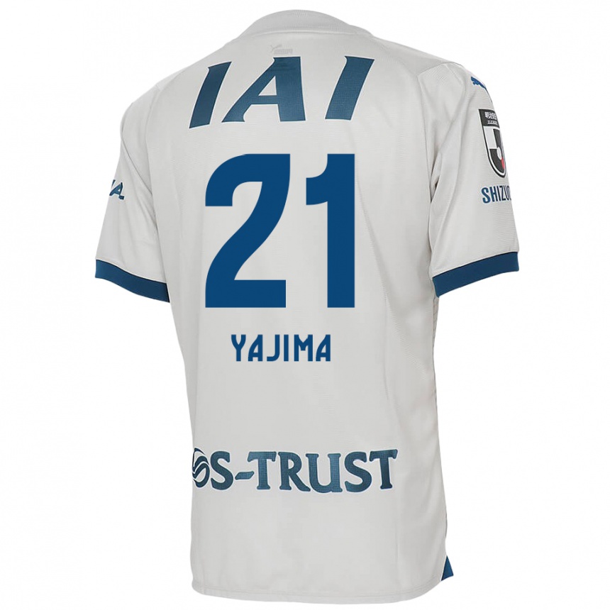 Kids Football Shinya Yajima #21 White Blue Away Jersey 2024/25 T-Shirt Canada