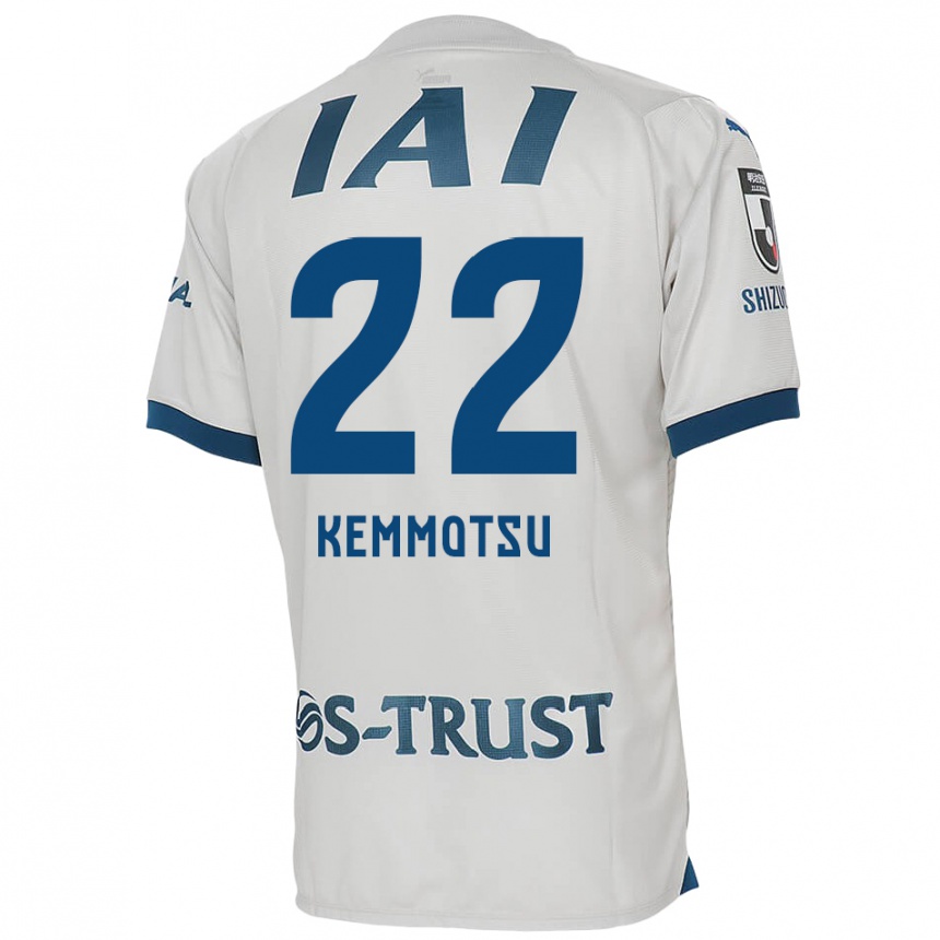 Enfant Football Maillot Takumu Kemmotsu #22 Blanc Bleu Tenues Extérieur 2024/25 Canada