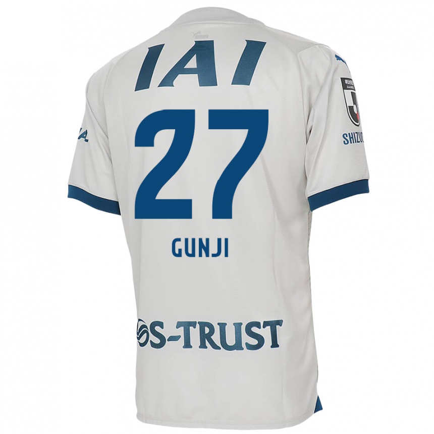 Kids Football Riku Gunji #27 White Blue Away Jersey 2024/25 T-Shirt Canada