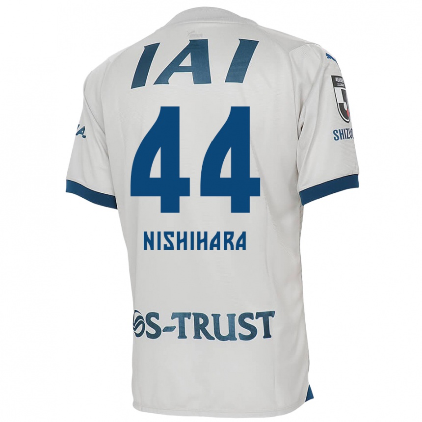 Enfant Football Maillot Motoki Nishihara #44 Blanc Bleu Tenues Extérieur 2024/25 Canada