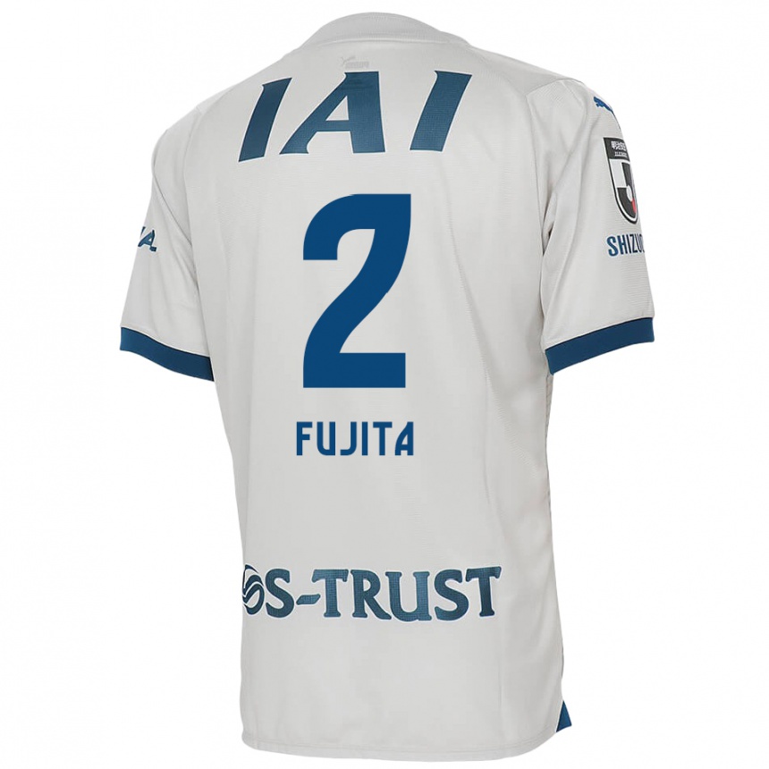 Enfant Football Maillot Shunsuke Fujita #2 Blanc Bleu Tenues Extérieur 2024/25 Canada