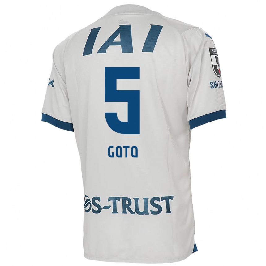 Kids Football Keita Goto #5 White Blue Away Jersey 2024/25 T-Shirt Canada