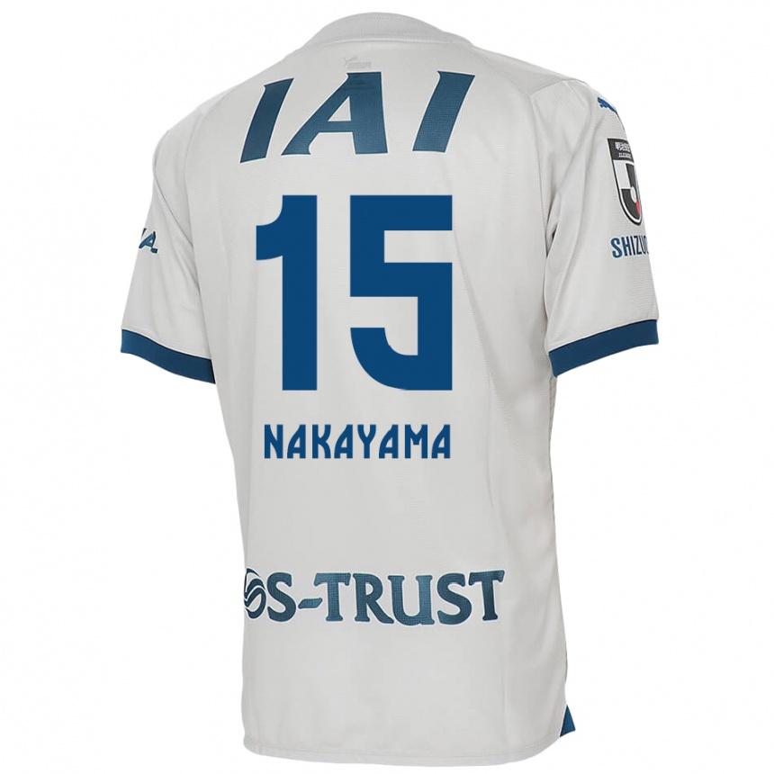 Kids Football Atsuki Nakayama #15 White Blue Away Jersey 2024/25 T-Shirt Canada