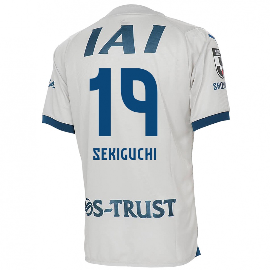 Kids Football Kota Sekiguchi #19 White Blue Away Jersey 2024/25 T-Shirt Canada