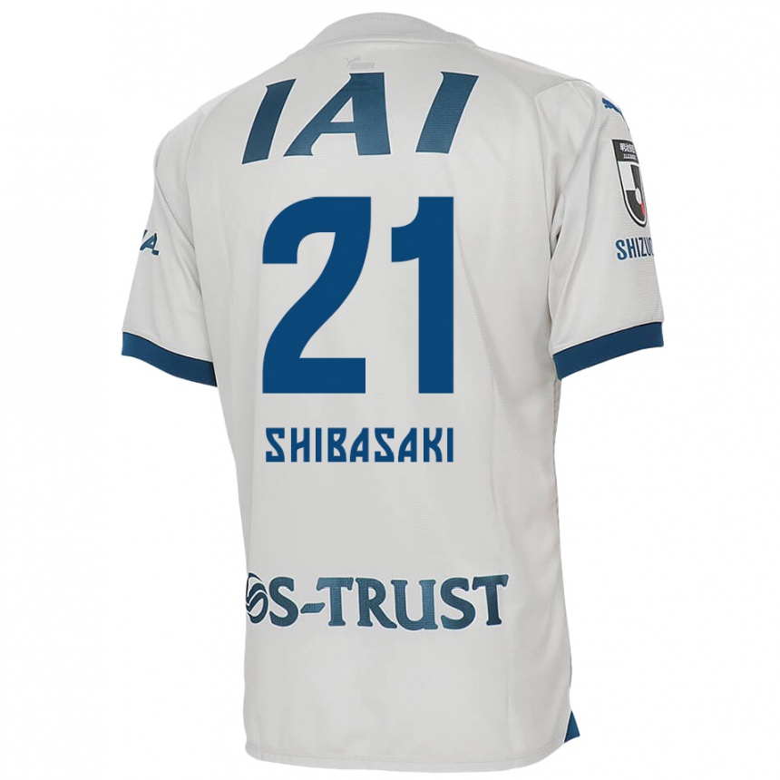 Kids Football Kaito Shibasaki #21 White Blue Away Jersey 2024/25 T-Shirt Canada