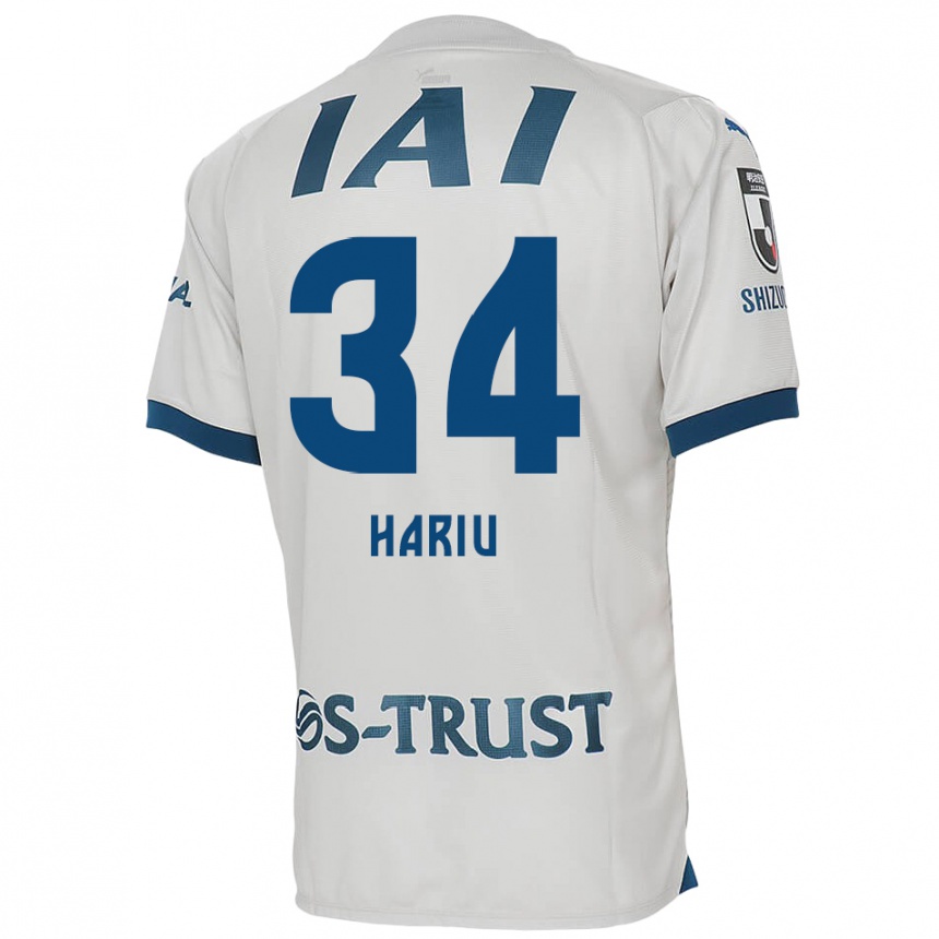 Kids Football Ryota Hariu #34 White Blue Away Jersey 2024/25 T-Shirt Canada