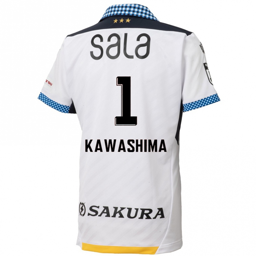 Enfant Football Maillot Eiji Kawashima #1 Blanc Noir Tenues Extérieur 2024/25 Canada