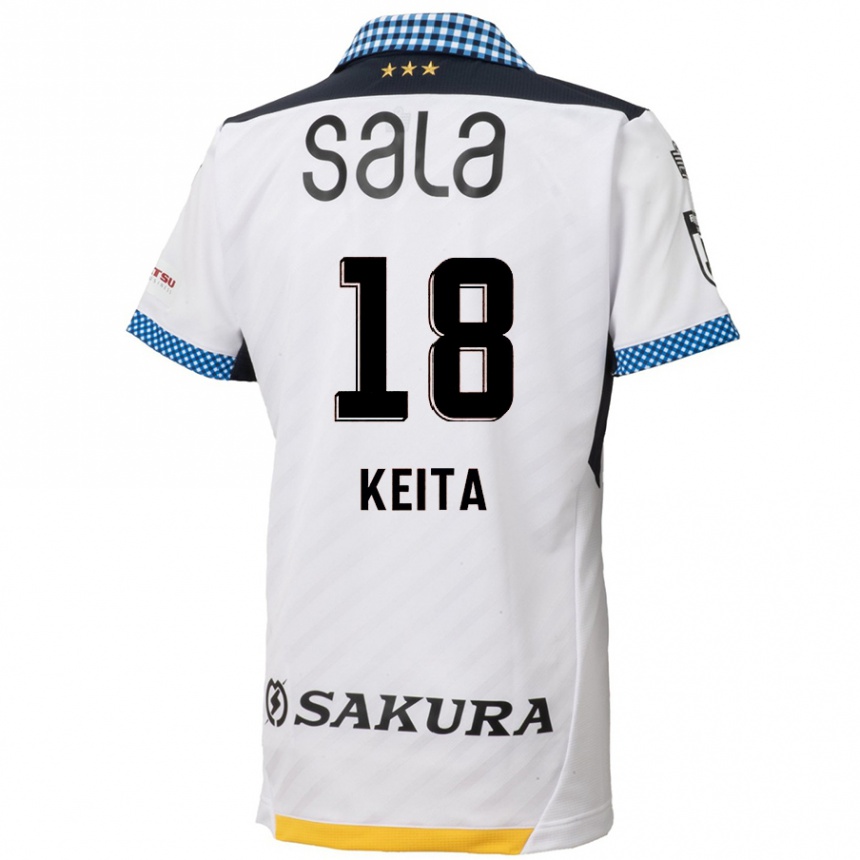 Kids Football Keita Takahata #18 White Black Away Jersey 2024/25 T-Shirt Canada