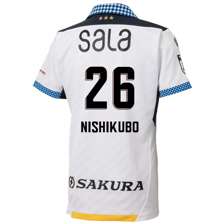 Kids Football Shunsuke Nishikubo #26 White Black Away Jersey 2024/25 T-Shirt Canada